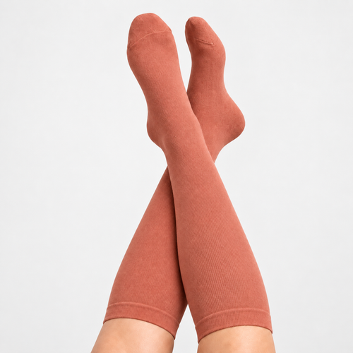 Bamboo Brick Red Compression Socks