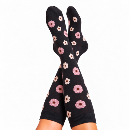 Flowers Pink Compression Socks