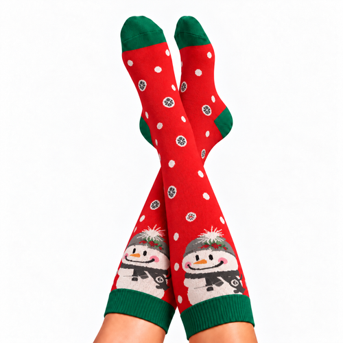 Snowman Dots Compression Socks