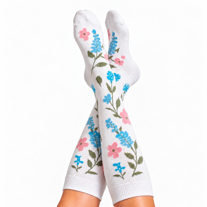 Flowers Pink Compression Socks