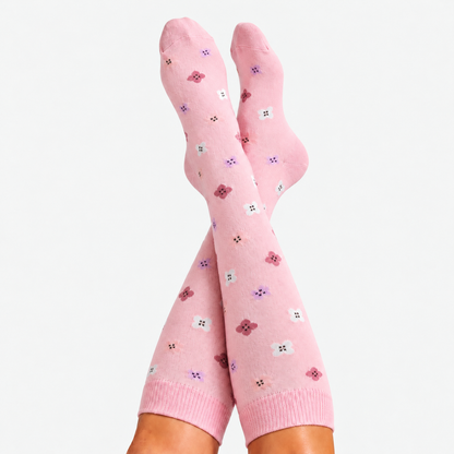 Flowers Pink Compression Socks