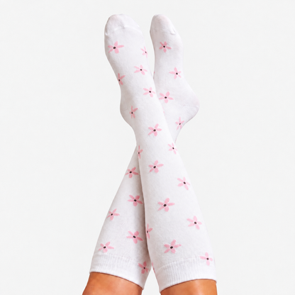 Flowers Pink Compression Socks