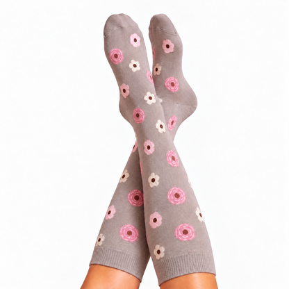 Flowers Pink Compression Socks