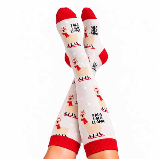 Christmas Llama Compression Socks