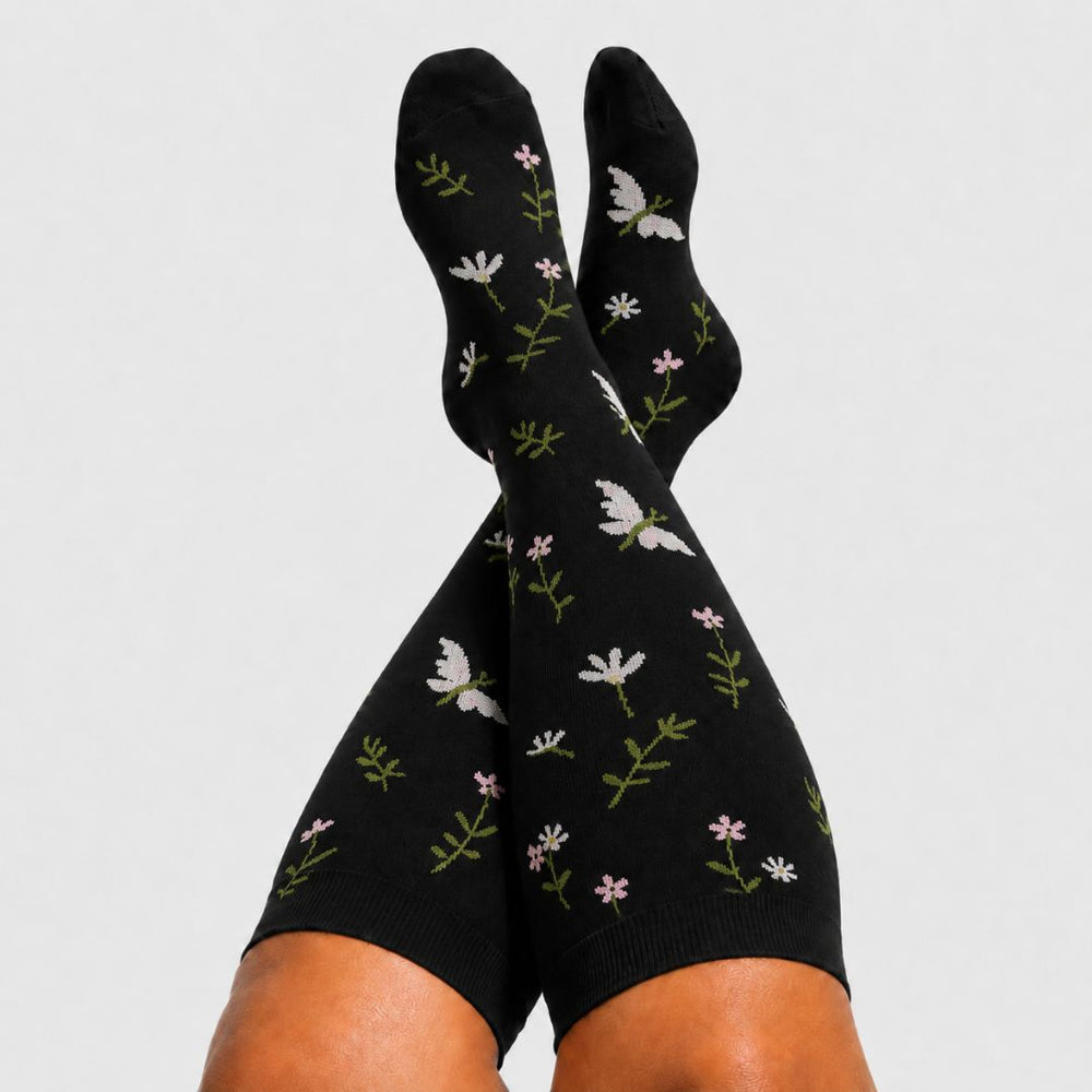 Black Wide Calf Compression Socks