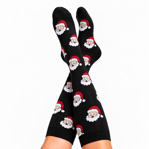 Black Santa Claus Compression Socks